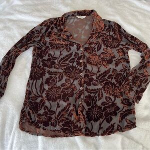 Sundance Velvet Burnout Button up Shirt